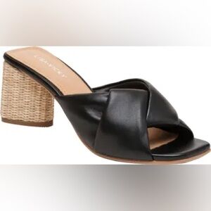 224. NEW SIZE 8 Black Minimalist Mules with Wide Strap